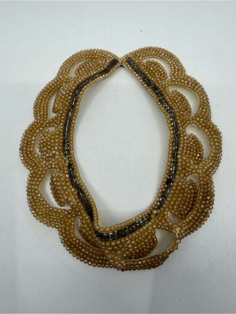 Vintage pearl Beaded Statement Collar Necklace - Unbranded Japan